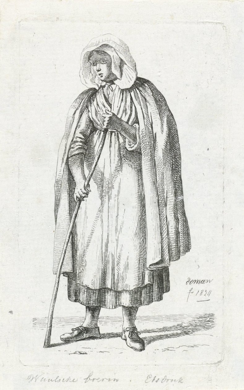 Woman with a Cape and a Stick by Anthonie Willem Hendrik Nolthenius de Man