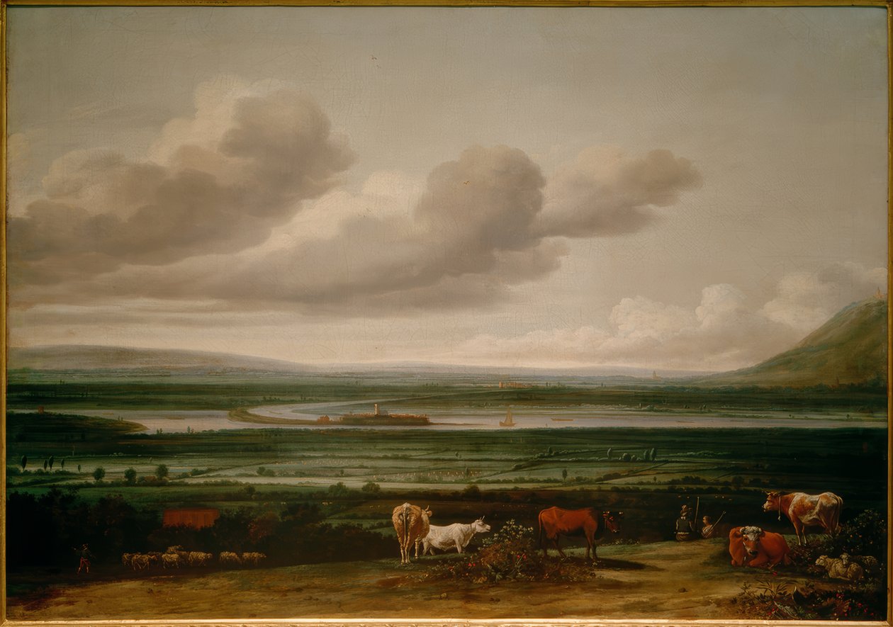 Lower Rhine Landscape near Kleve with Schenkenschanz Fortress, Hoch and Niederelten by Anthonie van Borssom