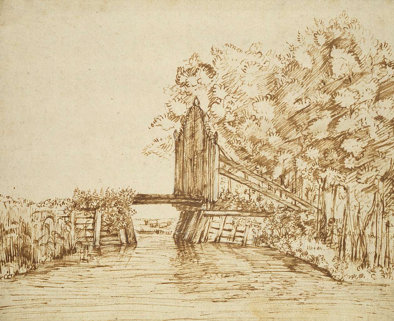 Small Bridge over Water and the Gate to the Estate by Anthonie van Borssom