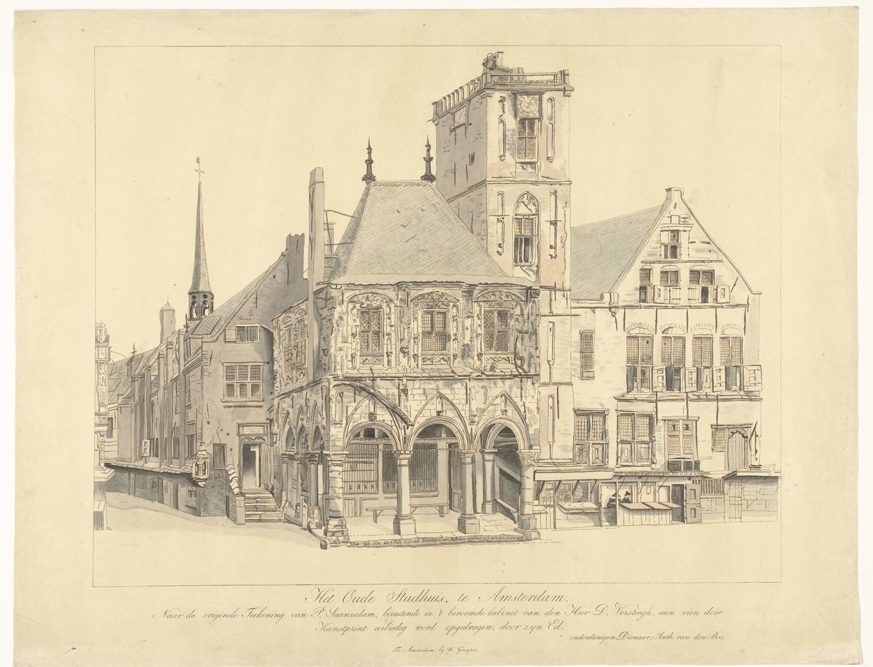 The Old Town Hall of Amsterdam, 1641 by Anthonie van den Bos