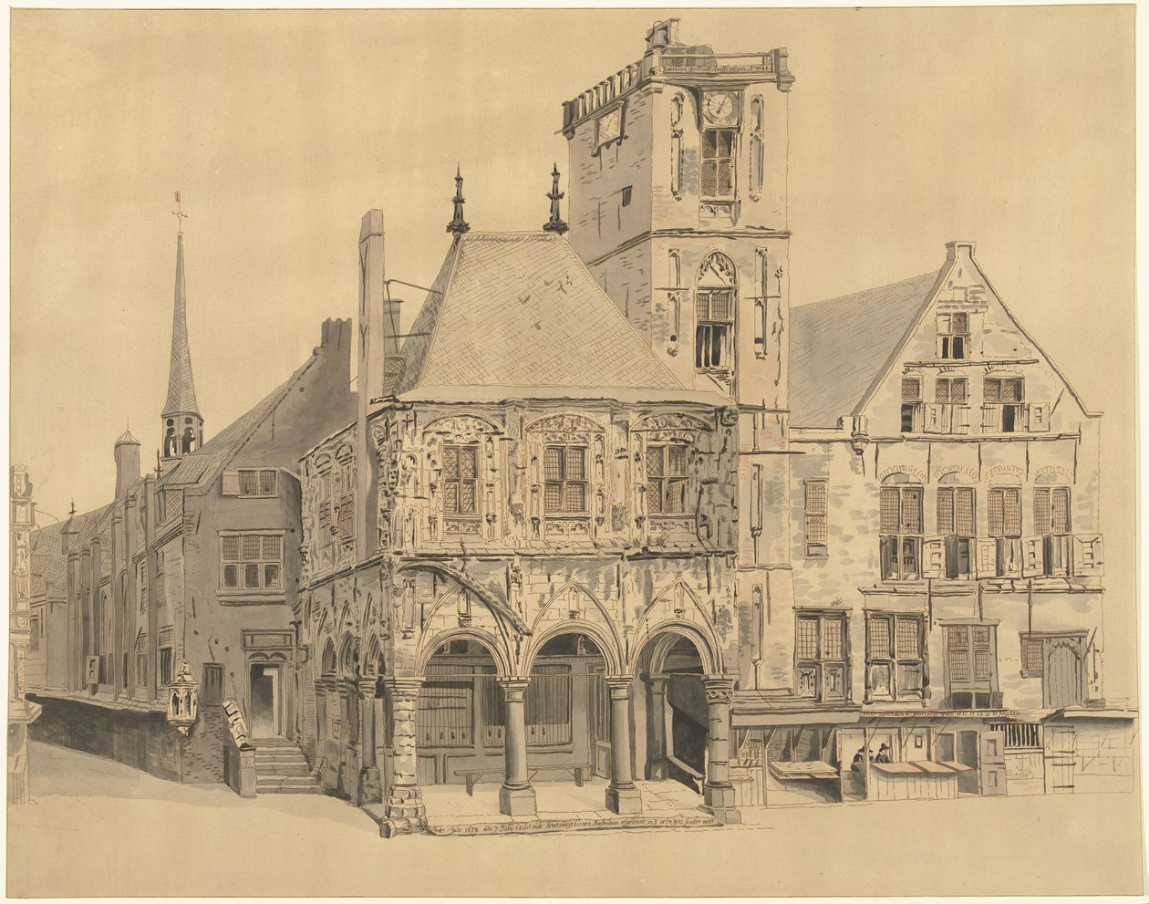 The Old Town Hall of Amsterdam, 1641 by Anthonie van den Bos