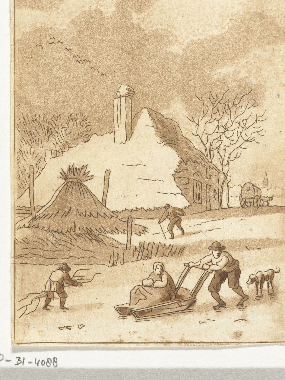 Winter Landscape with Ice Skating by Anthonie van den Bos
