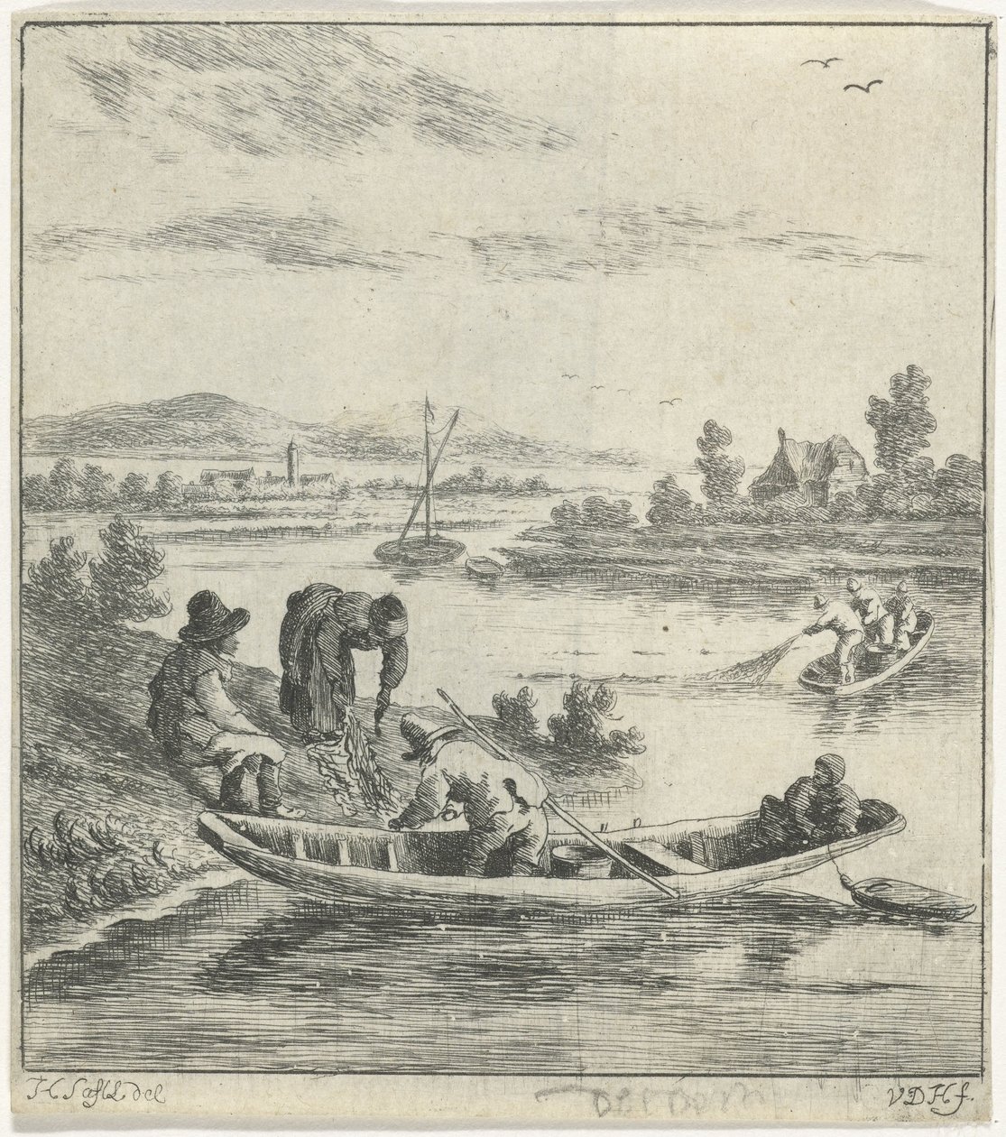 Fishermen on a River by Anthonij van der Haer