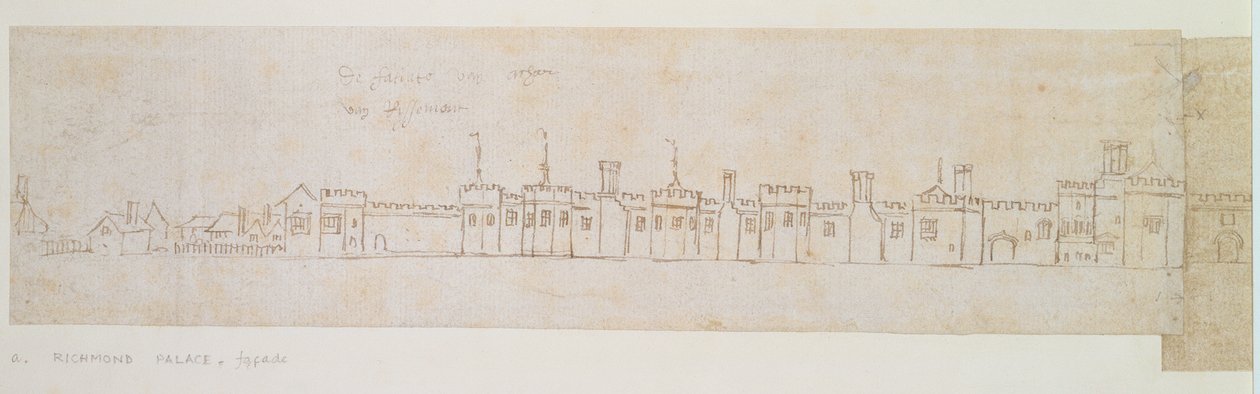 Outer Wall of Richmond Palace by Anthonis van den Wyngaerde