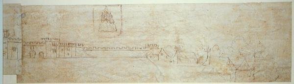 Outer Wall of Richmond Palace by Anthonis van den Wyngaerde