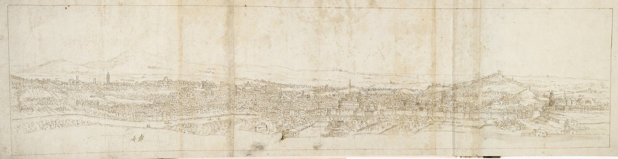 Panoramic View of Rome from Monte Mario, Castel S. Angelo in the Foreground by Anthonis van den Wyngaerde