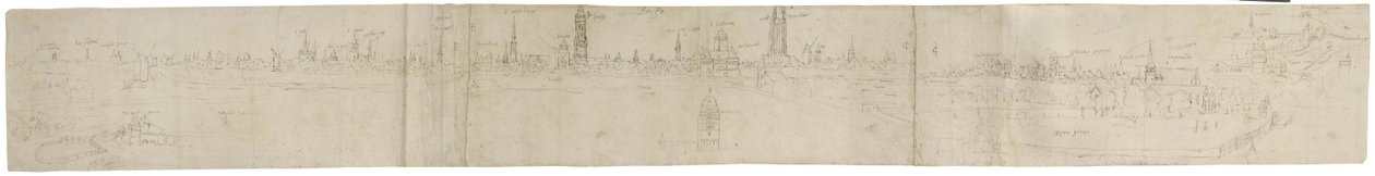 Preliminary Sketch for a View of Bruges from the South-West, 1558 by Anthonis van den Wyngaerde