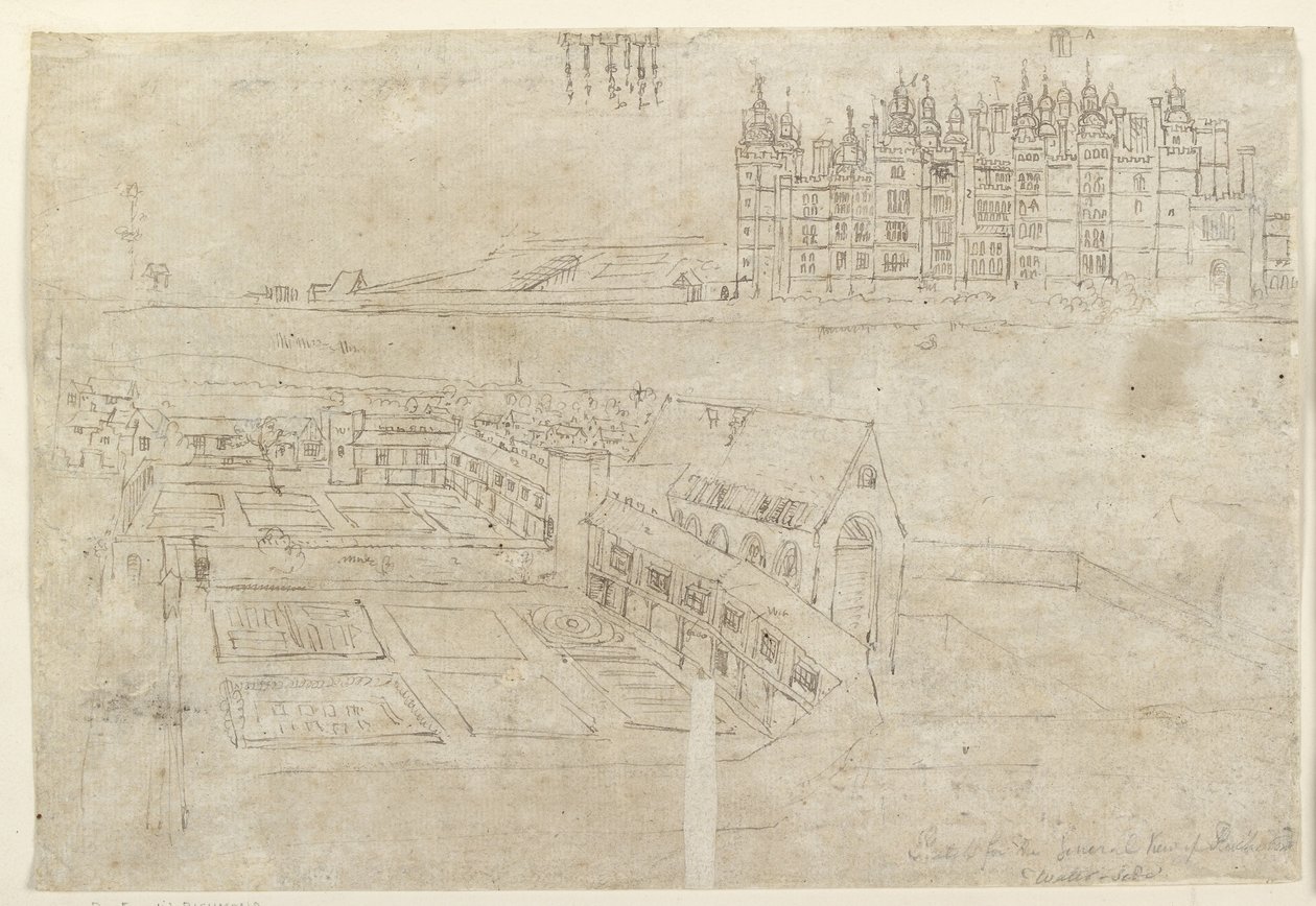 The River Front of Richmond Palace and Privy Gardens by Anthonis van den Wyngaerde