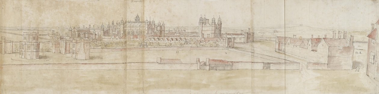 Hampton Court Palace from the North by Anthonis van den Wyngaerde