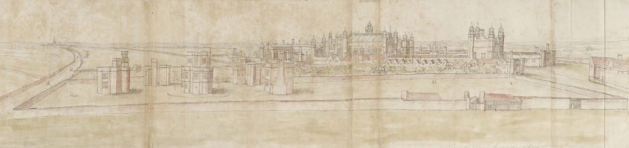 Hampton Court Palace from the North by Anthonis van den Wyngaerde