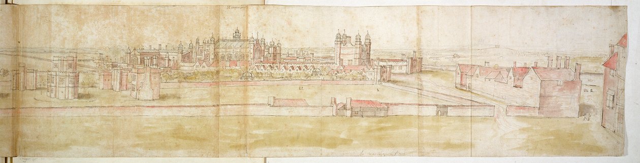 Hampton Court Palace from the North by Anthonis van den Wyngaerde