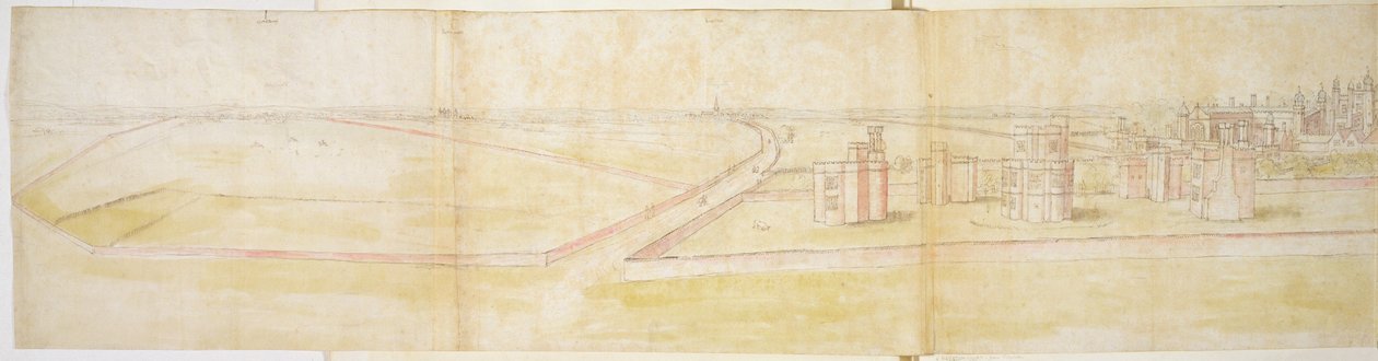 Hampton Court Palace from the North by Anthonis van den Wyngaerde