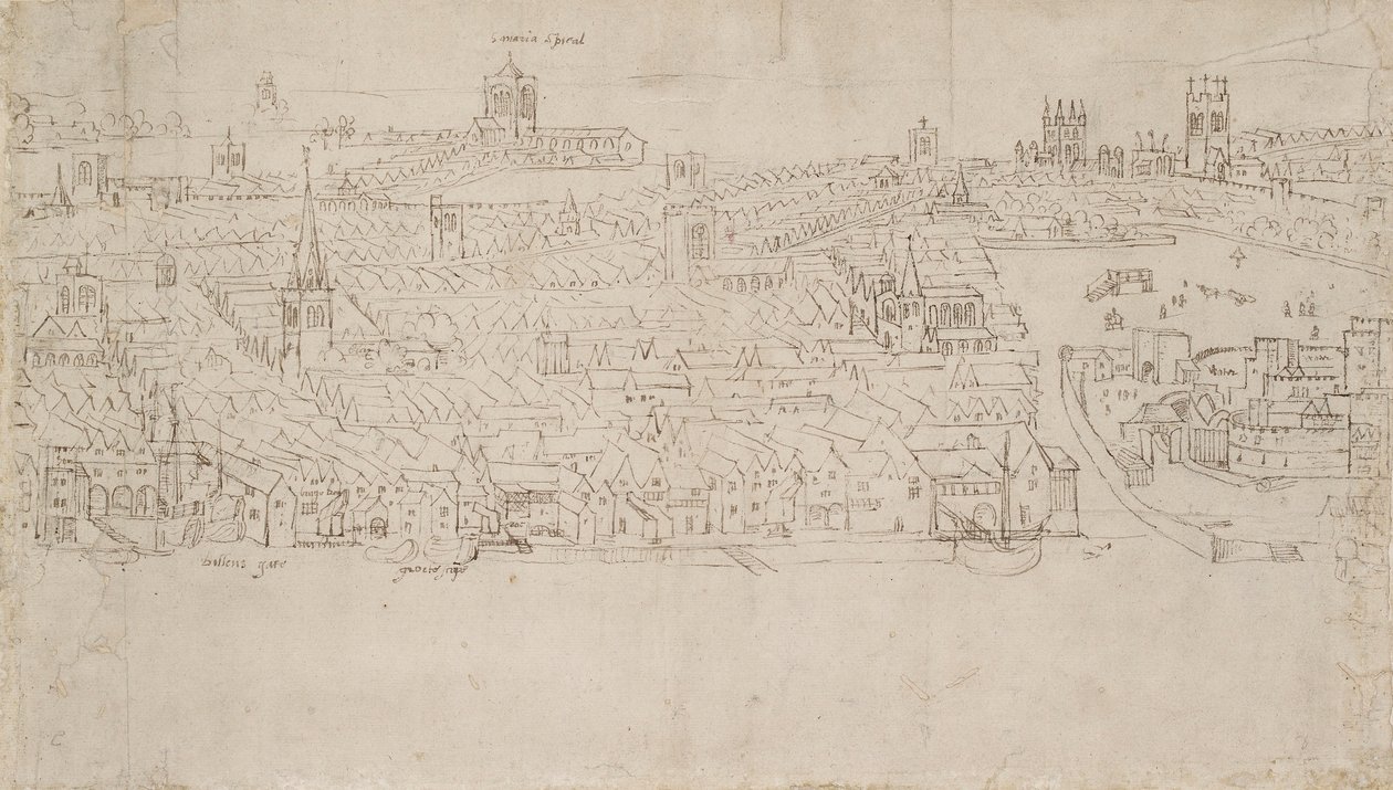 Panorama of London as Seen from Southwark: Billingsgate to Tower Wharf by Anthonis van den Wyngaerde