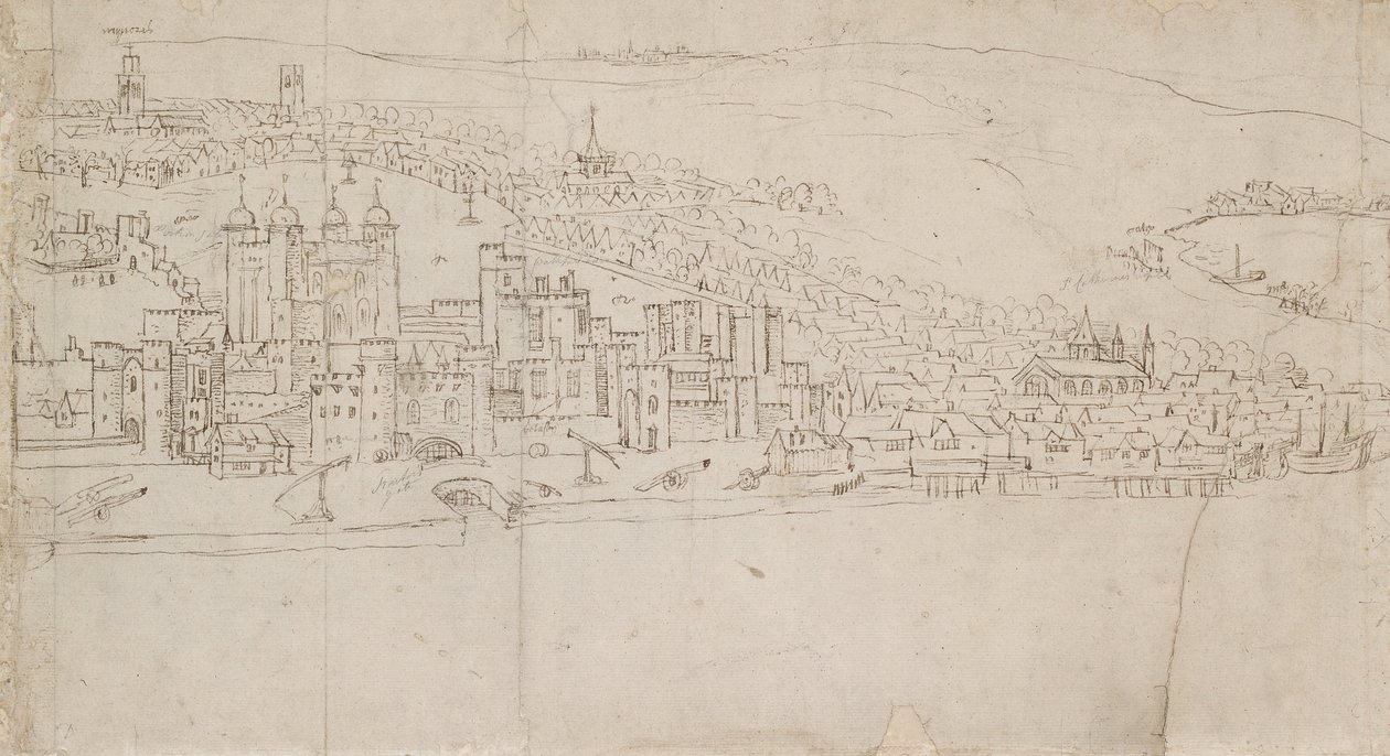 Panorama of London as seen from Southwark: The Tower by Anthonis van den Wyngaerde