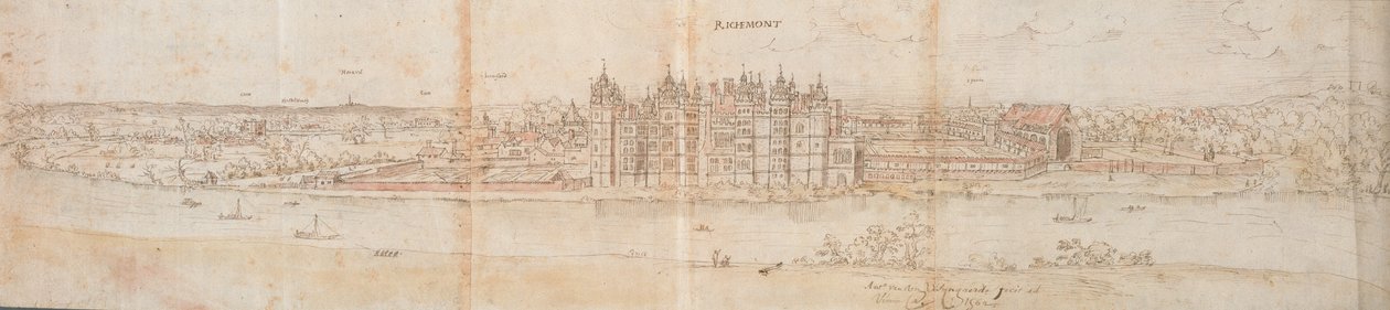 Richmond Palace from Across the Thames by Anthonis van den Wyngaerde