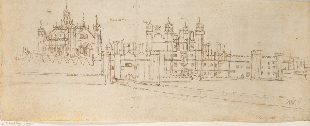 The Chapel and Gatehouse of Hampton Court Palace by Anthonis van den Wyngaerde