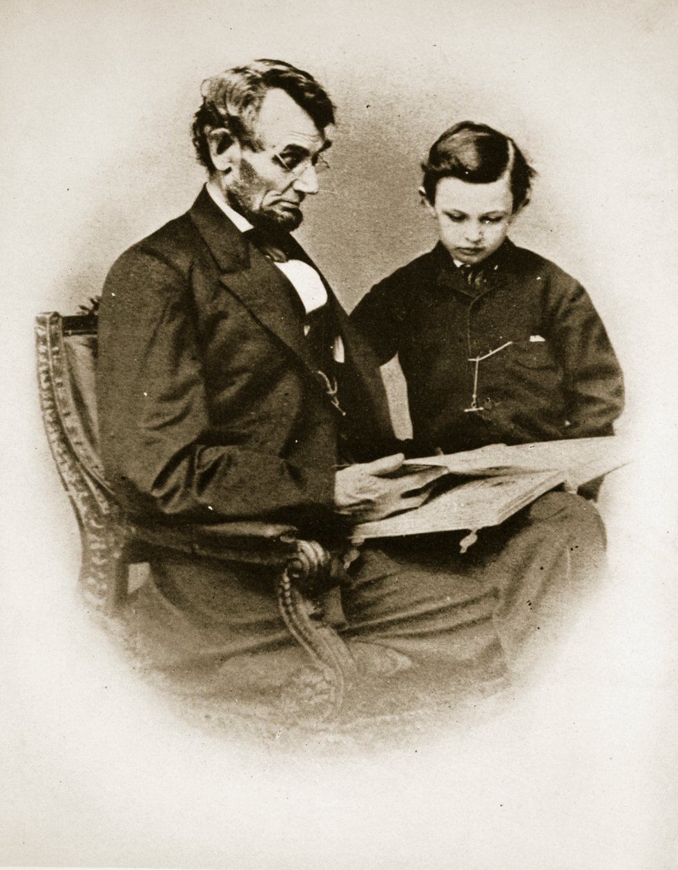 Lincoln and Tad, 1864 by Mathew B. Brady