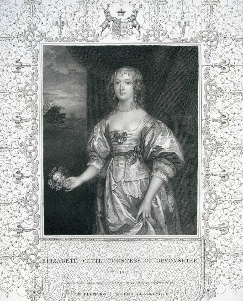 Elizabeth Cavendish, Countess of Devonshire, Mid 17th Century by Anthony van Dyck