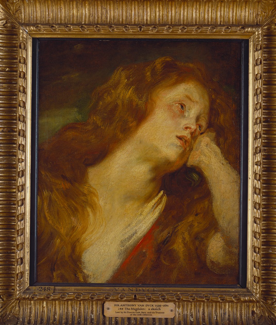 A Young Woman, Bust Length, Resting Her Head on Her Hand by Anthony van Dyck