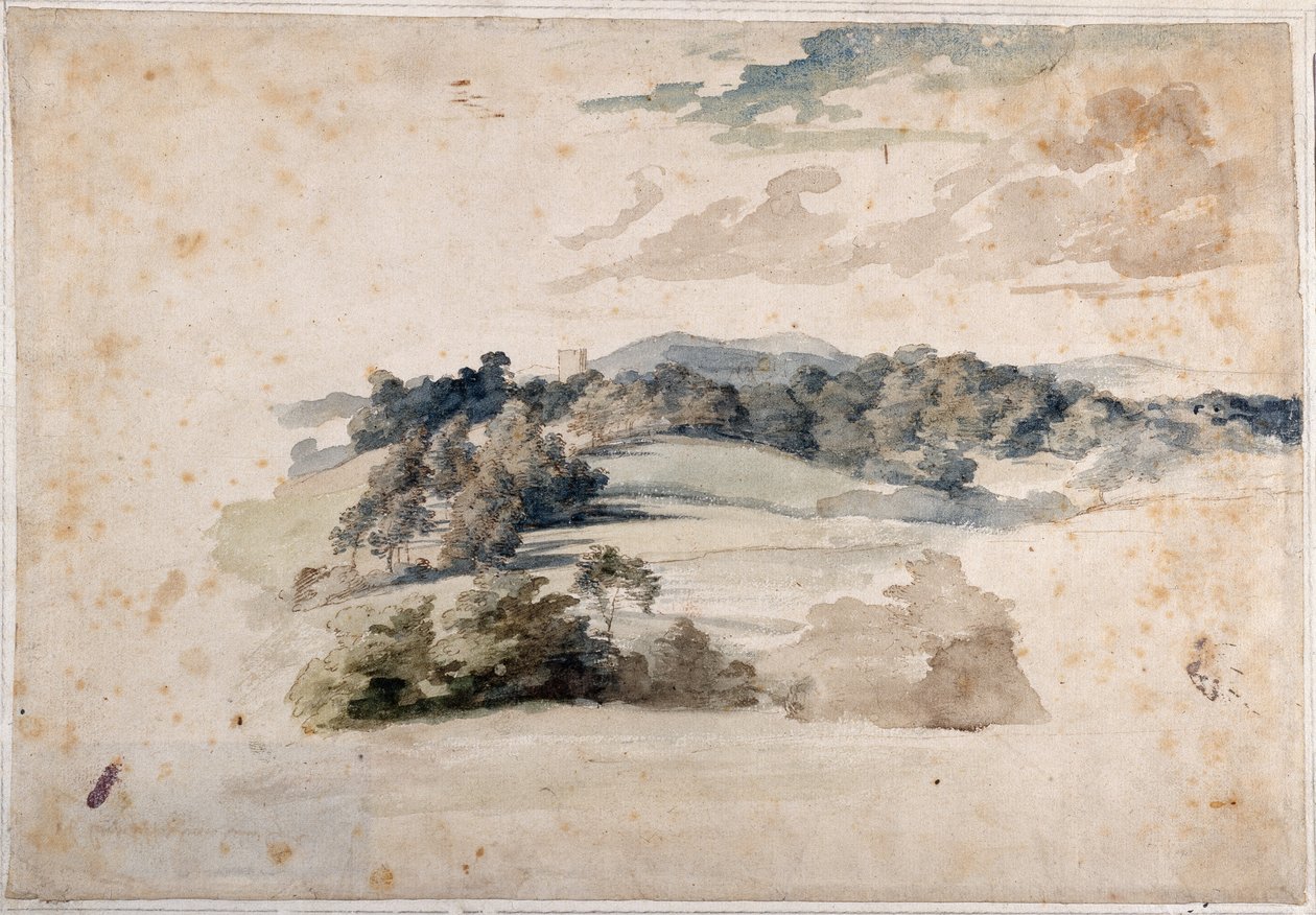 An English Landscape of Meadows and Wooded Hills by Anthony van Dyck