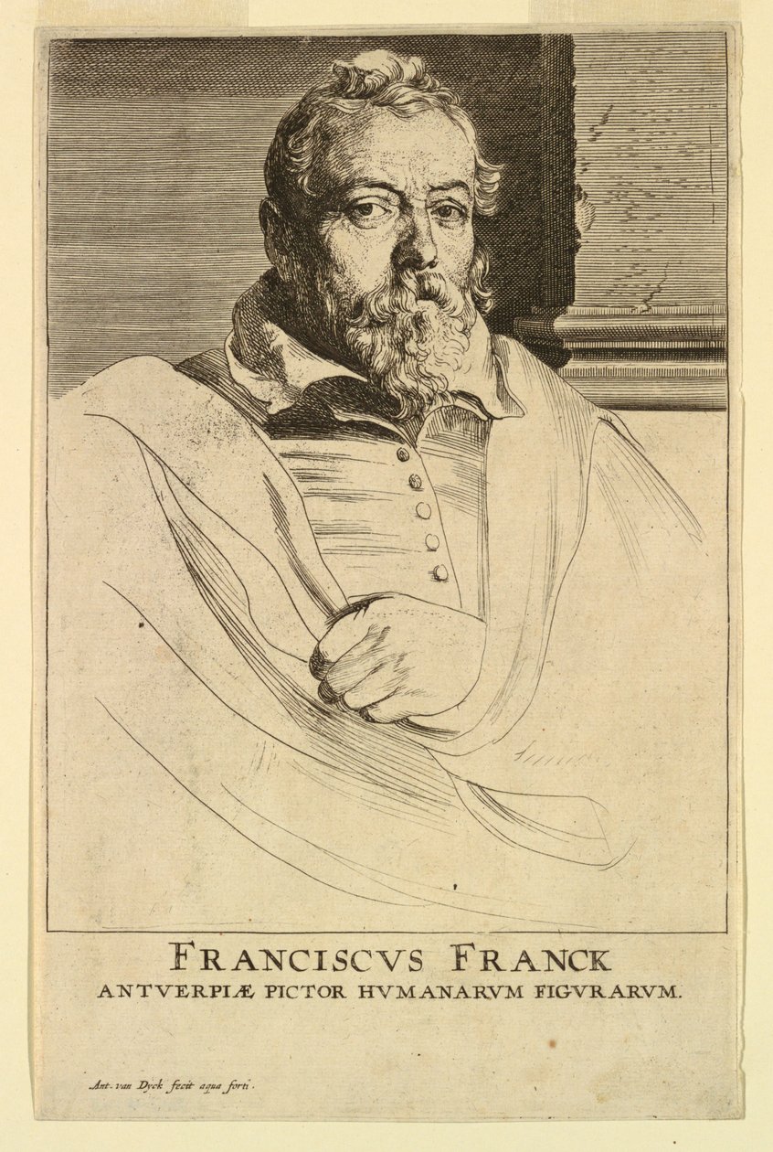 Portrait of Frans Francken, from the Icones Principum Virorum by Anthony van Dyck
