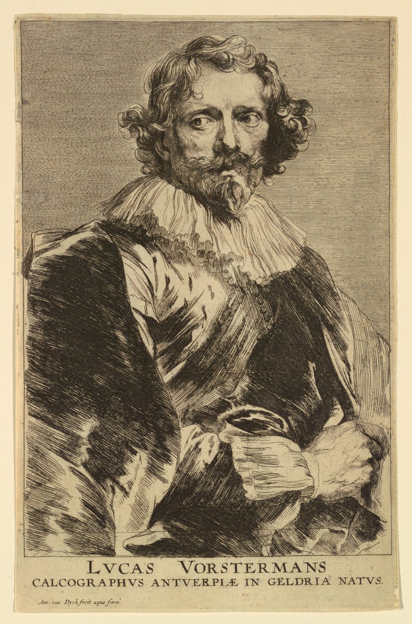 Portrait of Lucas Vorsterman I, from the Icones Principum Virorum by Anthony van Dyck
