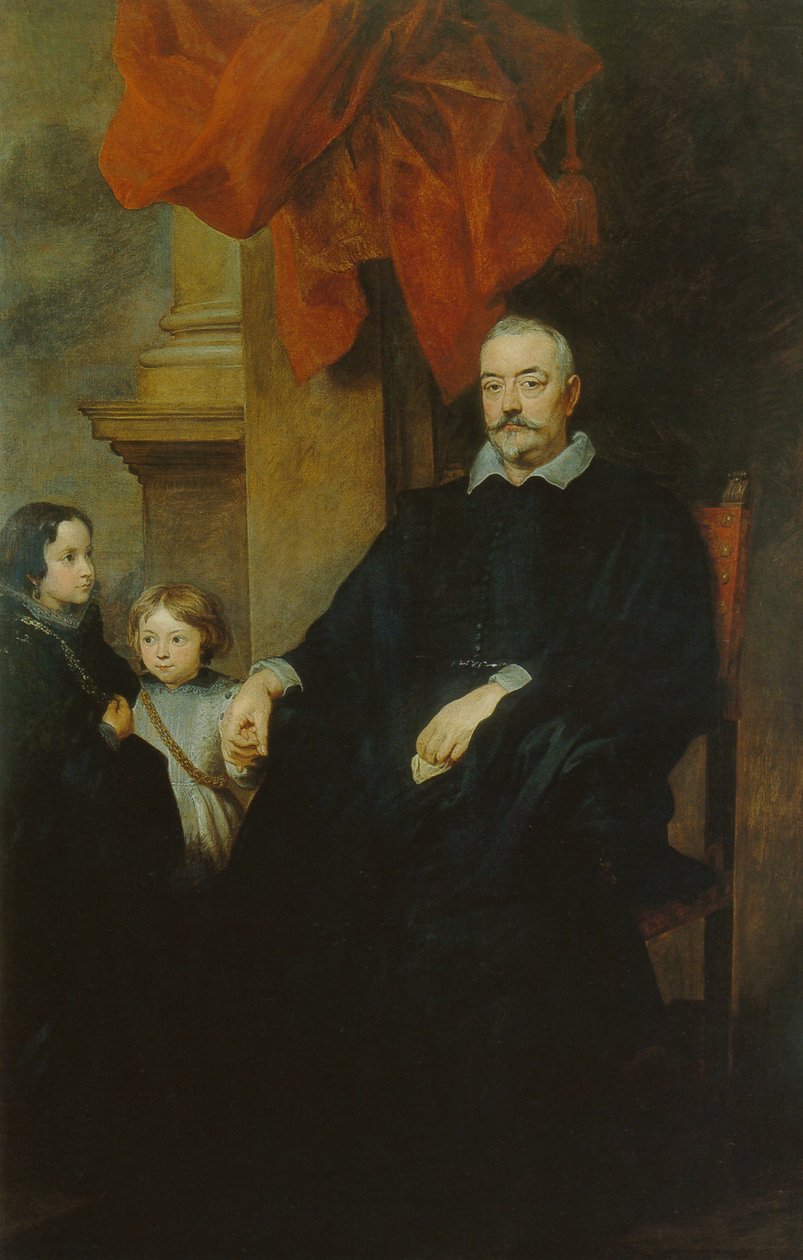 Portrait of a Genoese nobleman and two girls by Anthony van Dyck