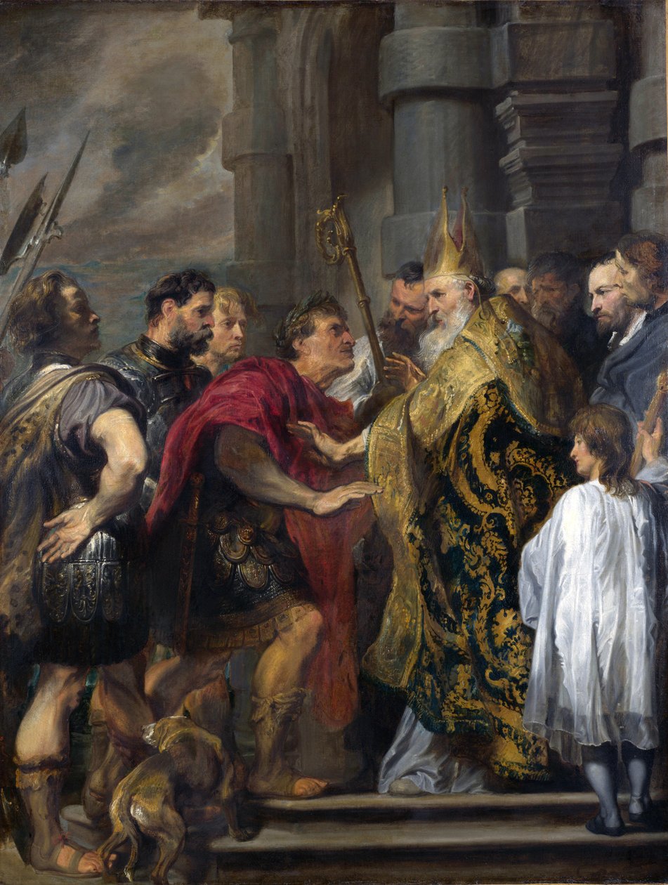 Saint Ambrose Barring Theodosius from Milan Cathedral by Anthony van Dyck