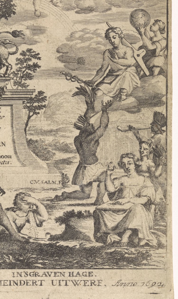 Allegory of Botany, Title Page for: Theodorus Schoon, True Exercise and Dissection of Plants, 1692 by Anthony van Zijlvelt