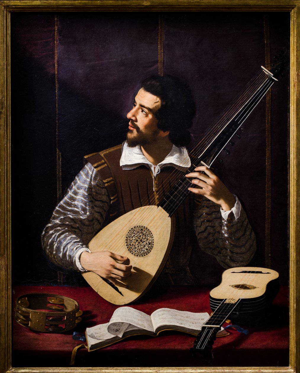 Theorbo Player by Antiveduto Gramatica