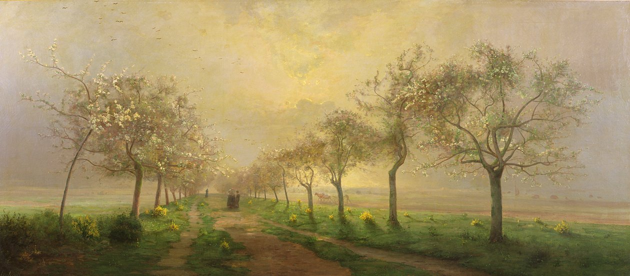 Apple Trees and Broom in Flower by Antoine Chintreuil