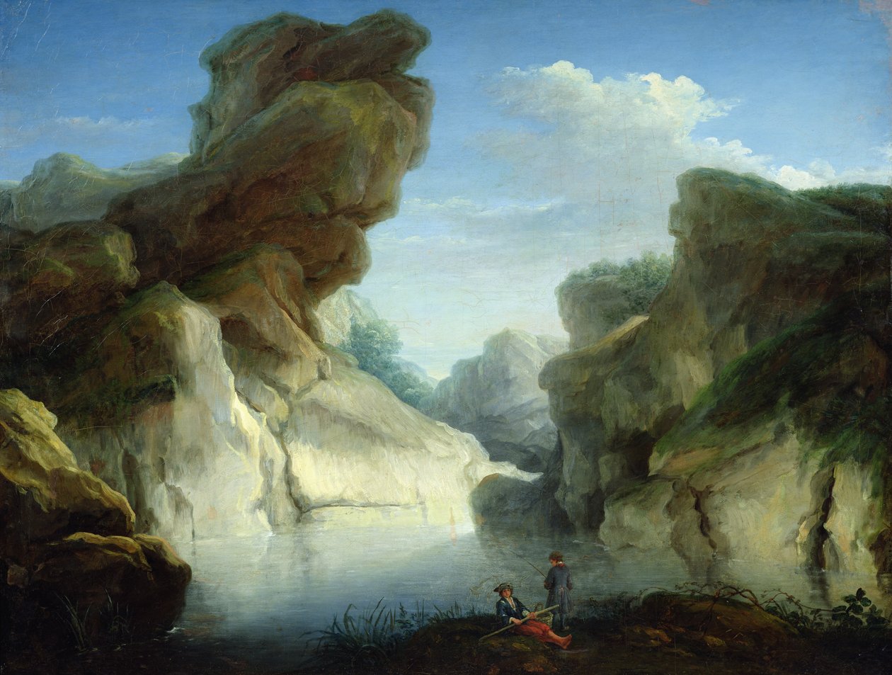 Fishermen Close to a Lake by Antoine Lebel