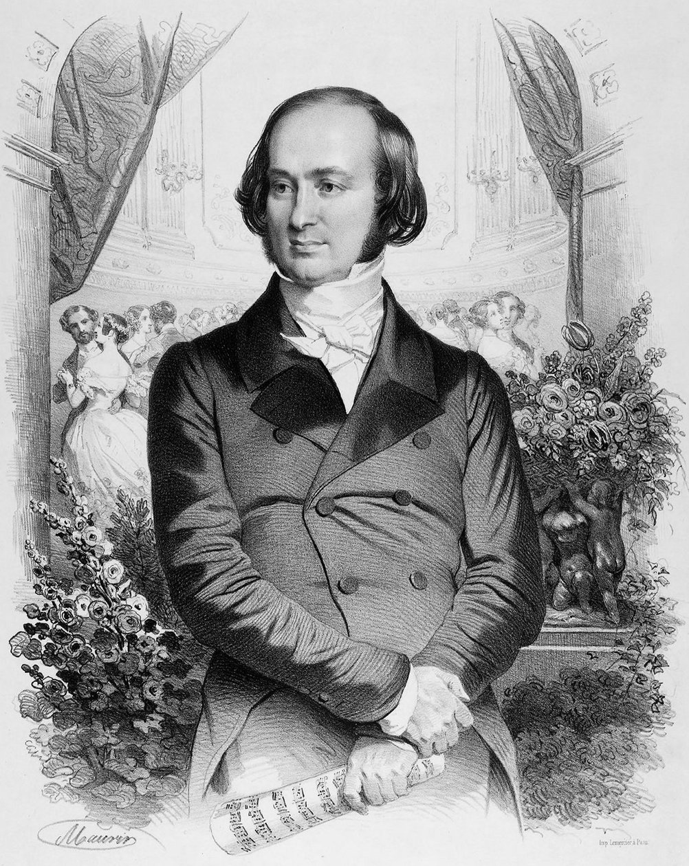 French Conductor and Art Collector Isaac Strauss by Antoine Maurin
