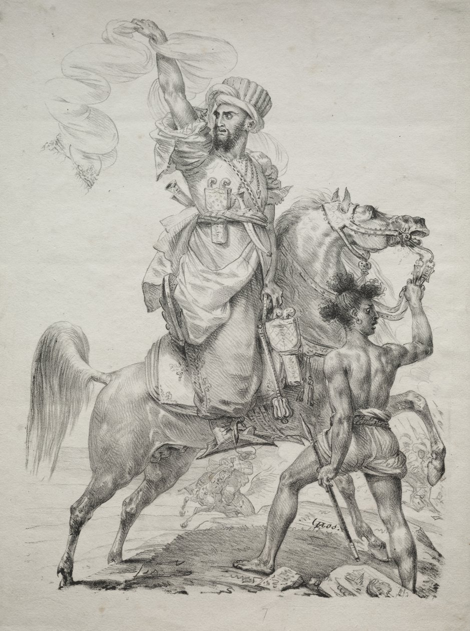 A Mameluke Chief on Horseback Signaling for Help by Antoine-Jean Gros