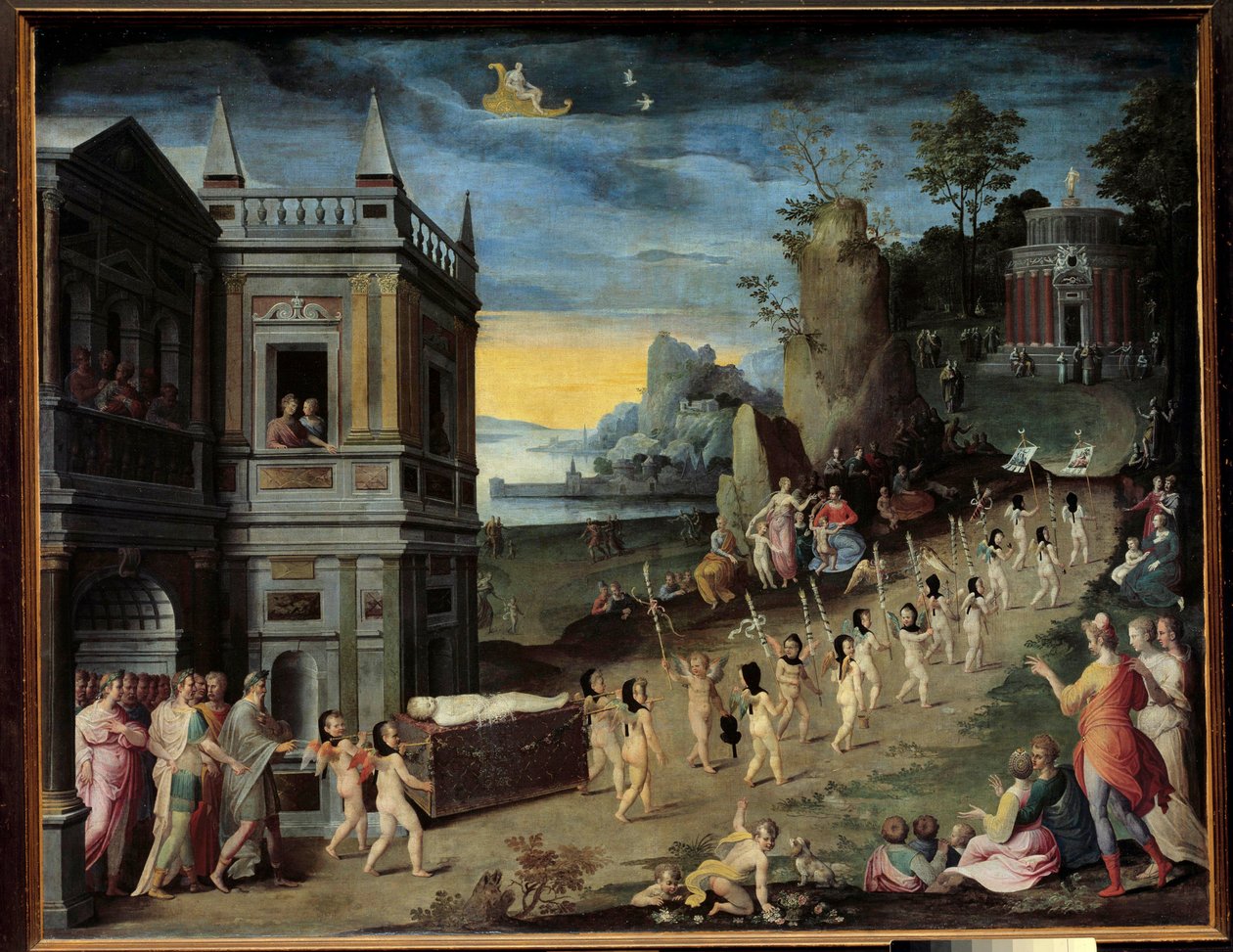 Allegory: the funeral of Love by Antoine (studio of) Caron