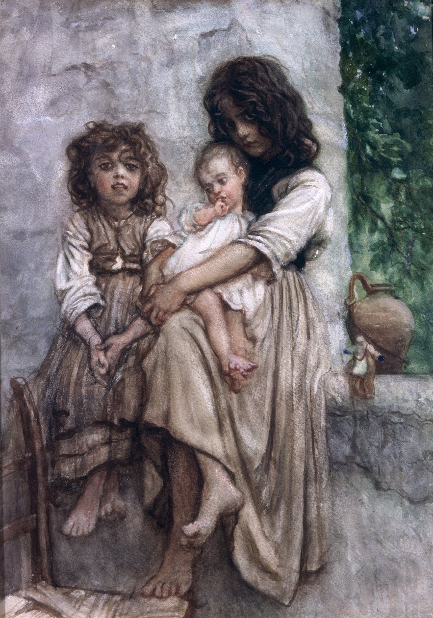 Young Girls of Ischia by Antoine Auguste Ernest Herbert or Hebert