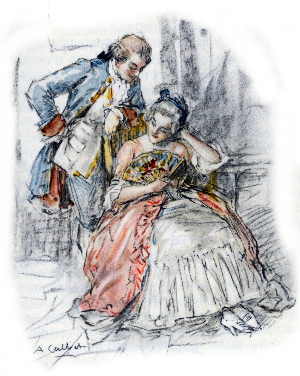 Werther Courting Mademoiselle de B to Forget Charlotte by Antoine Calbet