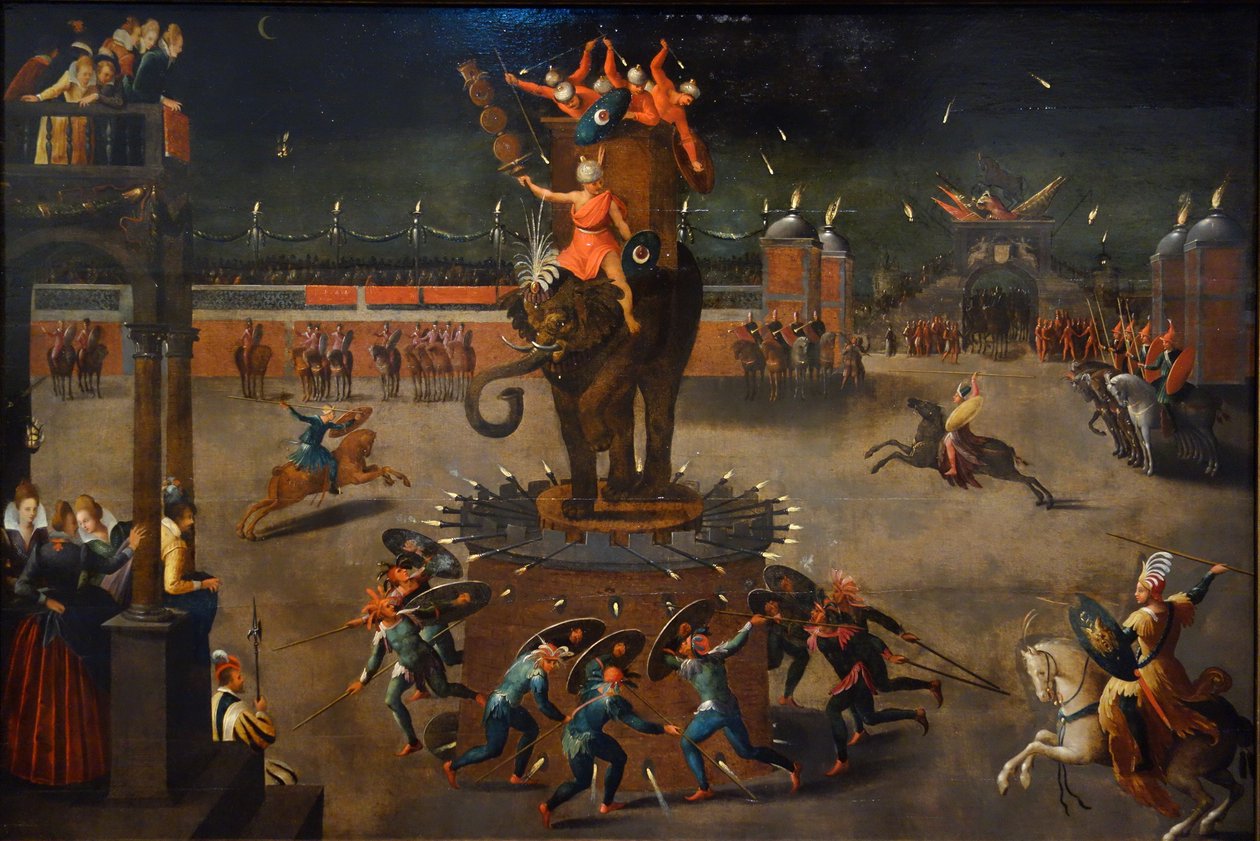 Merry-go-round with Elephant by Antoine Caron