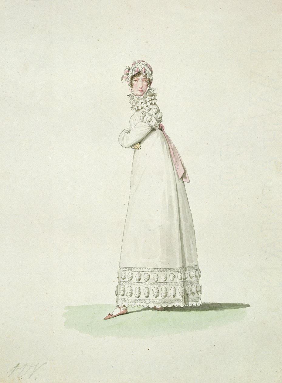Elegant Woman in an Outdoor Dress by Antoine Charles Horace Vernet
