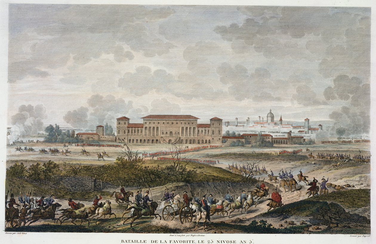 The Battle of La Favorite, 25 Nivose, Year 5 (January 1797) Engraved by Jean Duplessi-Bertaux by Antoine Charles Horace Vernet