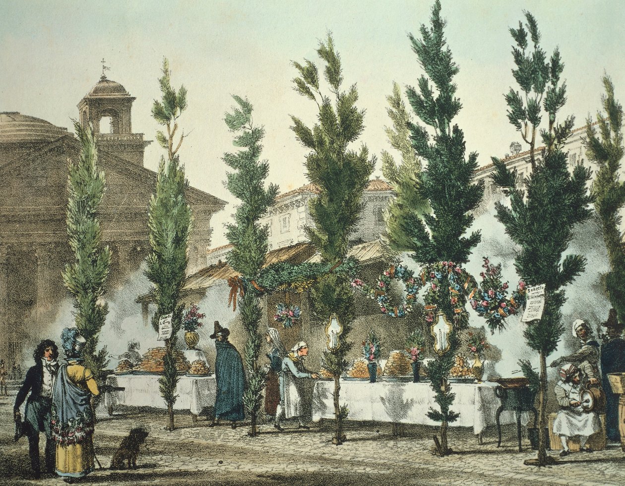 Pantheon street food vendors, Rome by Antoine Jean Baptiste Thomas