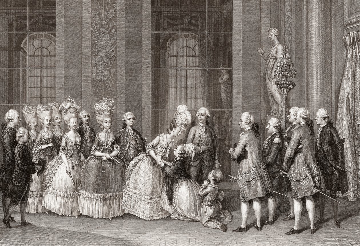 Marie Antoinette visited by Bellegarde family by Antoine Jean Duclos