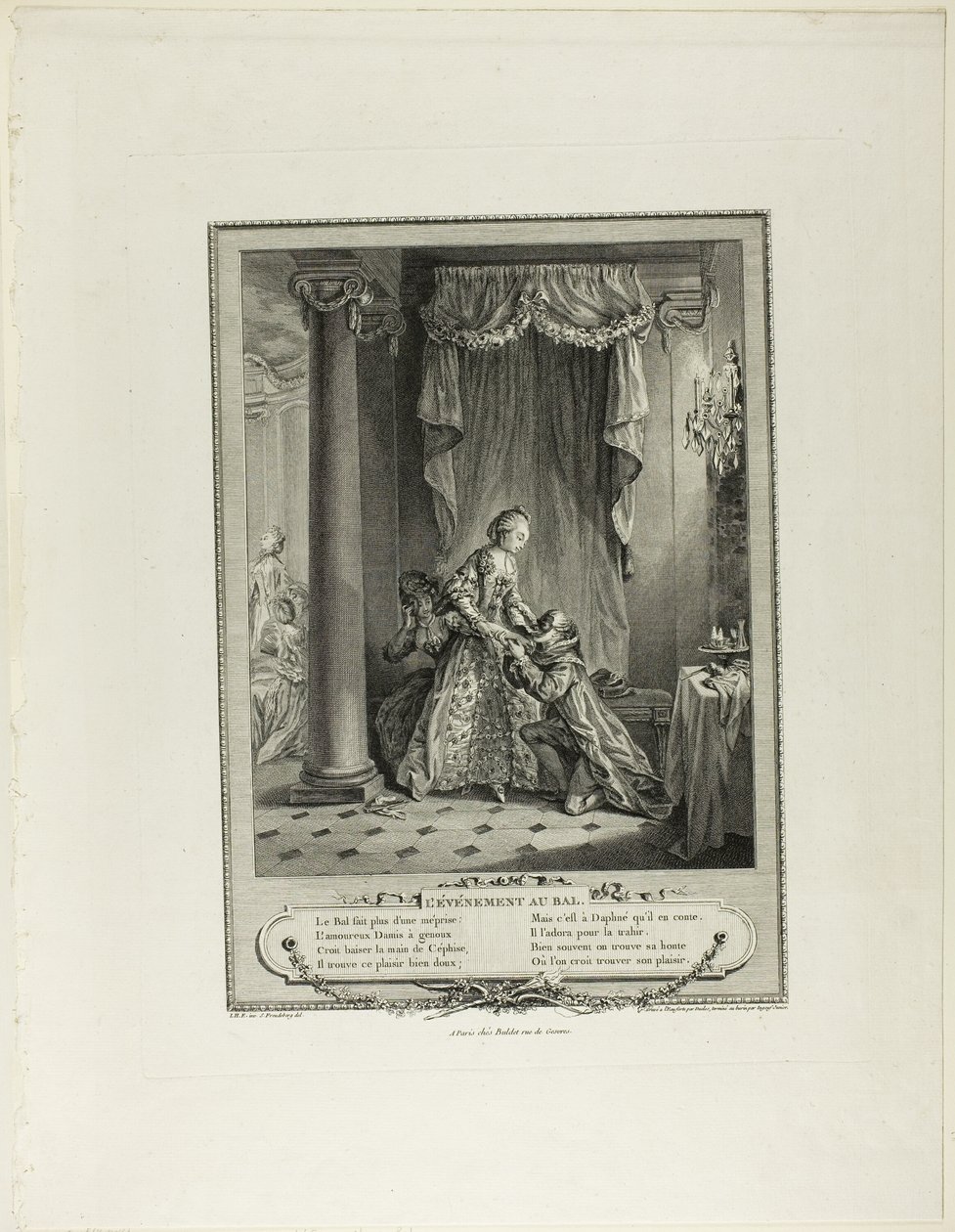 The Event at the Ball, from Monument of the Physical and Moral Costume of the Late Eighteenth Century by Antoine Jean Duclos