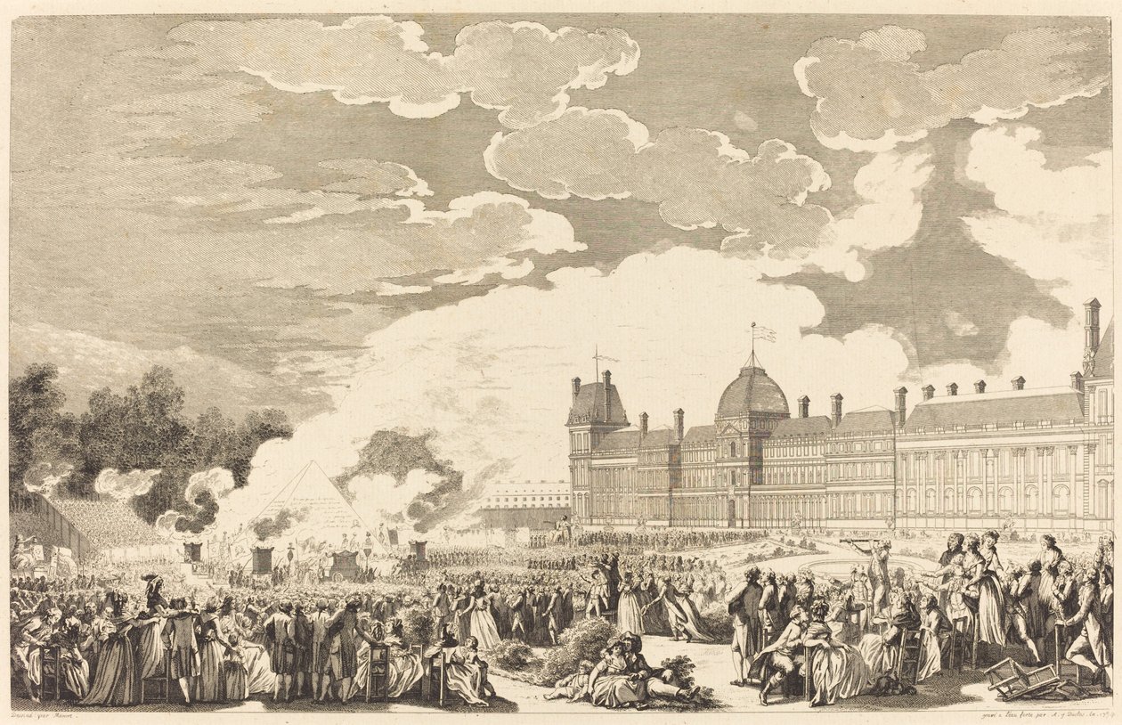 The Funeral Procession in Honor of the Martyrs of the 10th Day in the National Garden by Antoine Jean Duclos after Charles Monnet