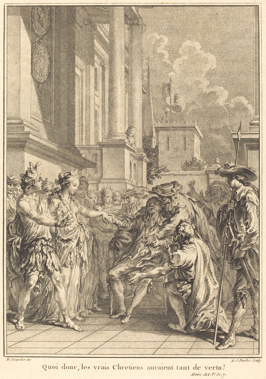 What! True Christians Would Have So Much Virtue! by Antoine Jean Duclos after Hubert François Gravelot
