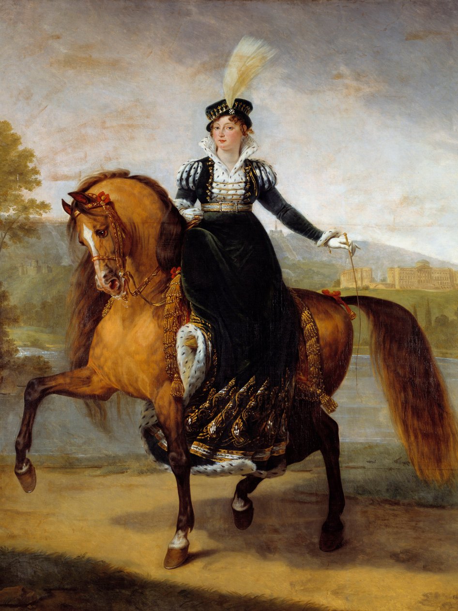 Equestrian Portrait of Catherine of Württemberg, Wife of Jerome Bonaparte, Queen of Westphalia by Antoine Jean Gros