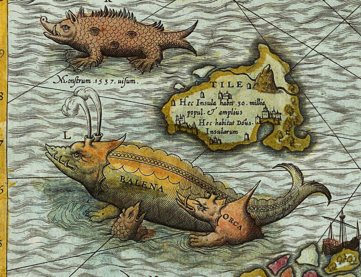 Detail of A Map of the Sea (Carta Marina) by Olaus Magnus by Antoine Lafrery