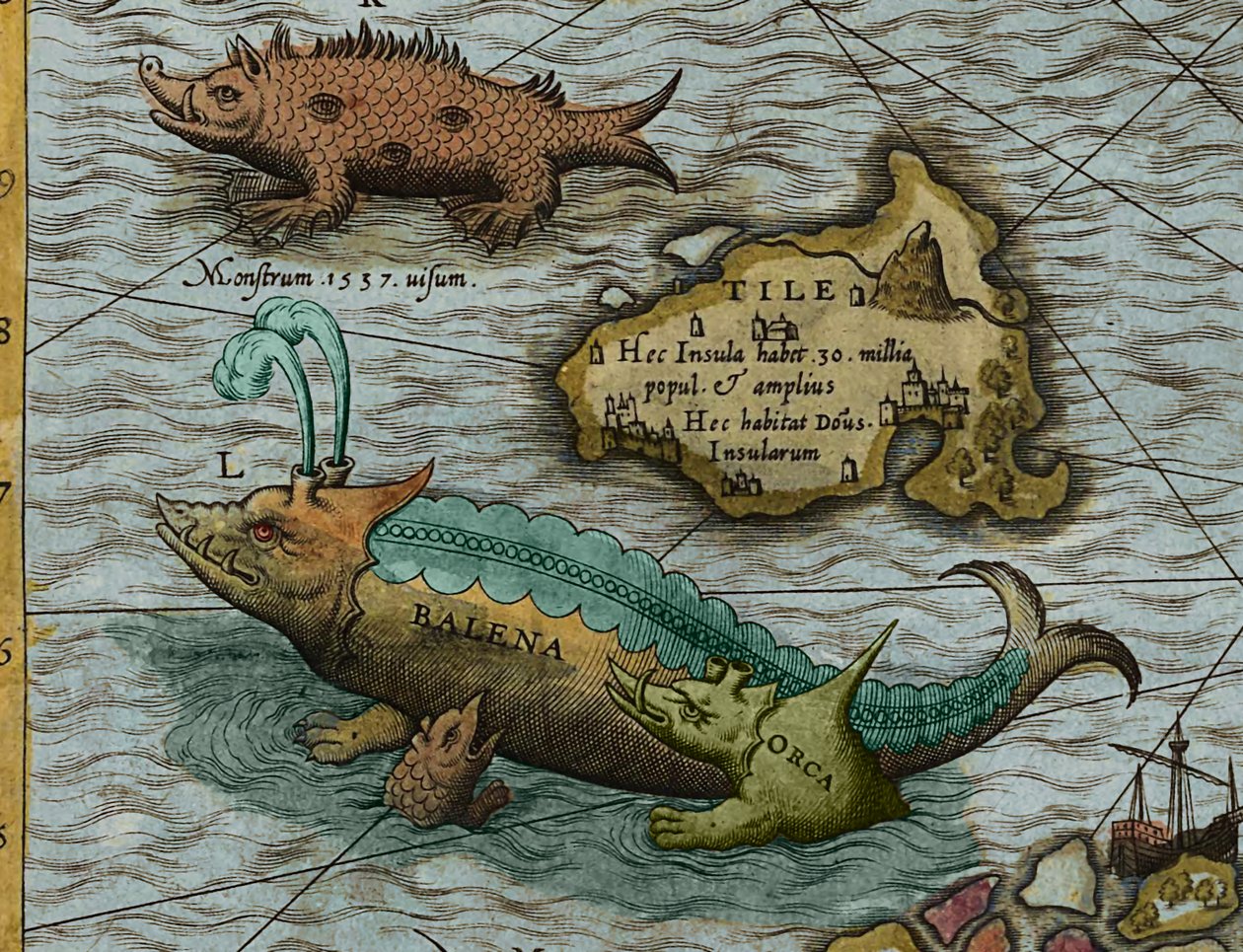 Detail of A Map of the Sea (Carta Marina) by Olaus Magnus by Antoine Lafrery