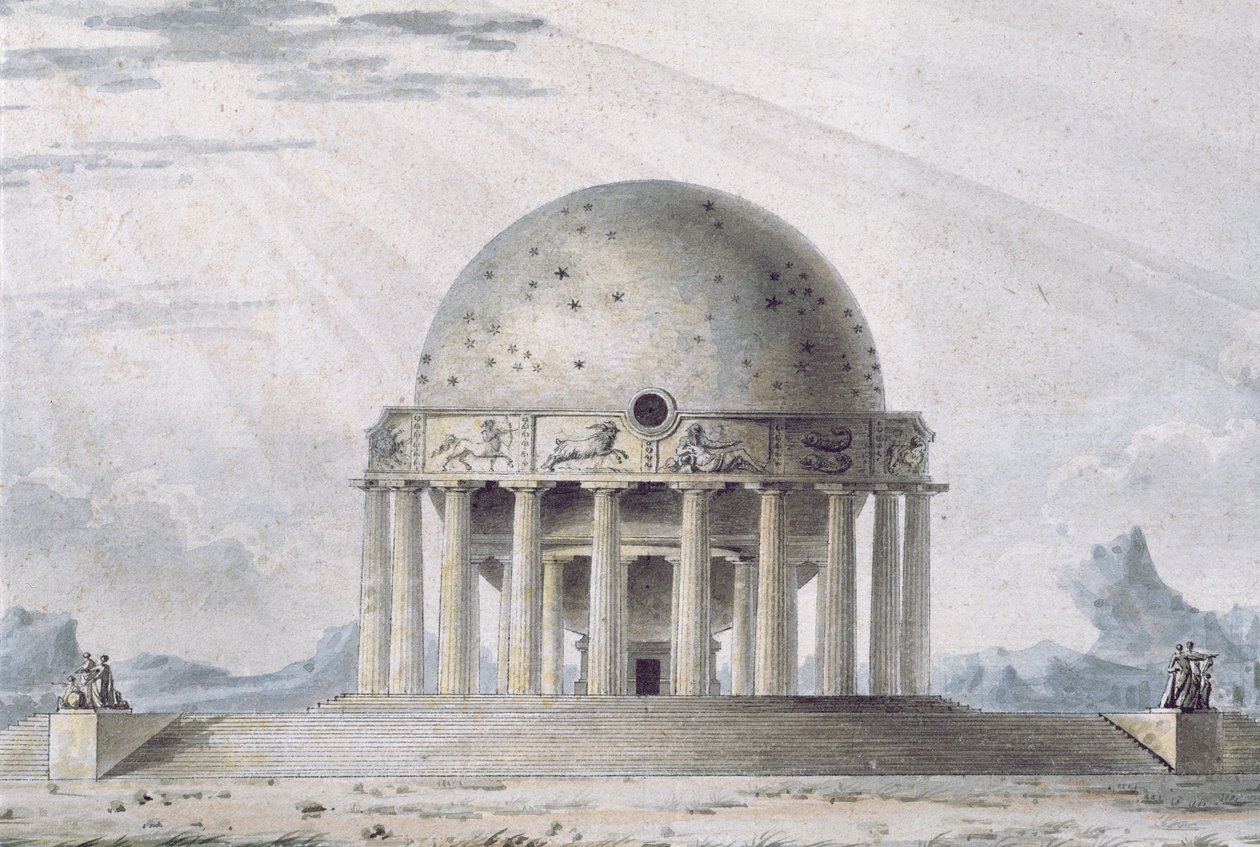 Design for a House for a Cosmopolite, 1783 (detail) by Antoine Laurent Thomas Vaudoyer