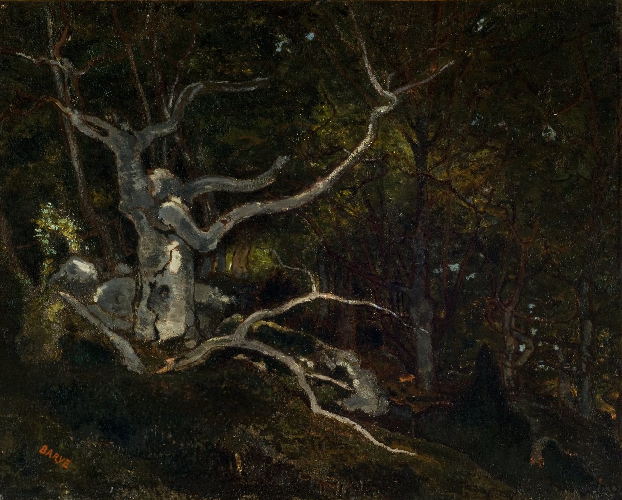 Forest of Fontainebleau, The Reine Blanche 1860 by Antoine Louis Barye